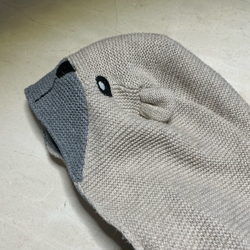 Zara Beige Knit Hoodie with Gray Lining and shorts, size 3 to 4 boys - Picture 4 of 5